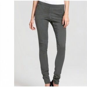 Theory Rabbira Casual Wool Cotton Blend Leggings Charcoal Grey Pants 8 Pull On